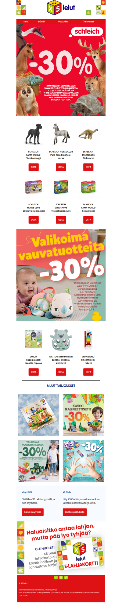 Schleich-lelut nyt -30%!