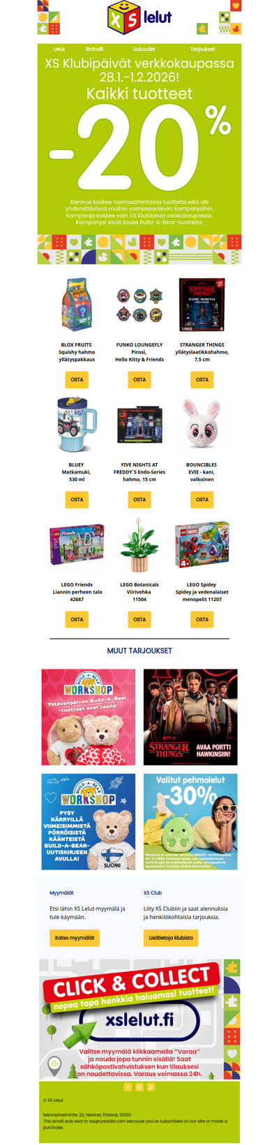 XS Klubipäivät verkossa! -20%