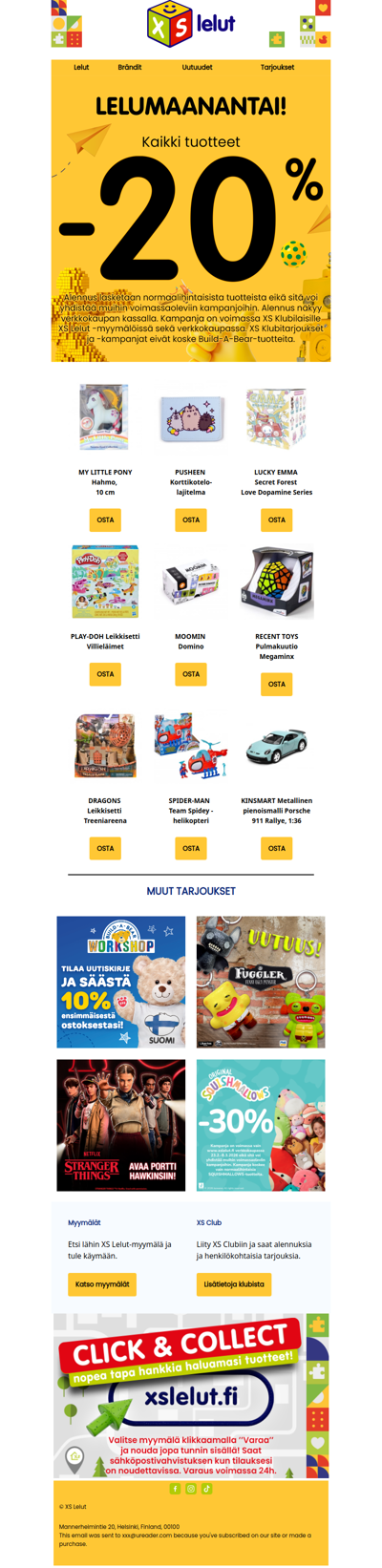 Lelumaanantaina kaikki normaalihintaiset tuotteet -20 %!