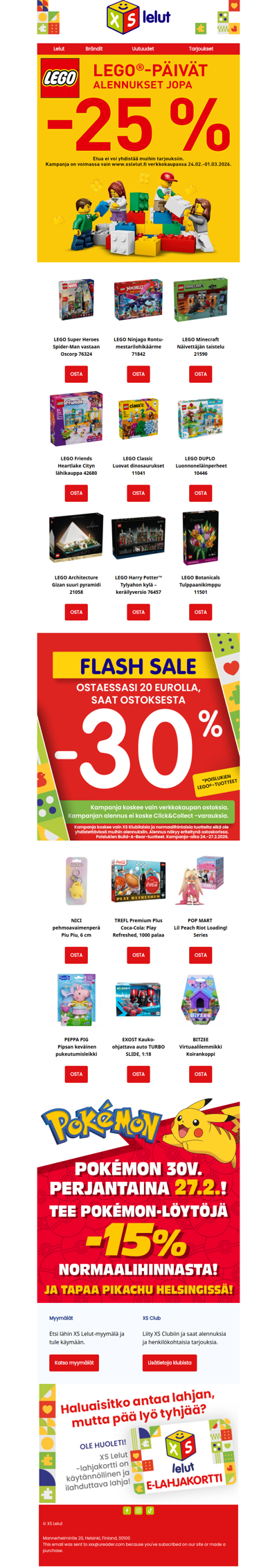 Pala palalta - kaikki LEGO-setit -25 %