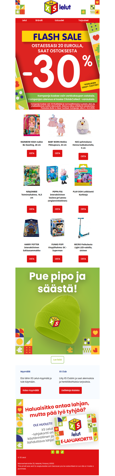 Viimeinen päivä! Flash sale -30%