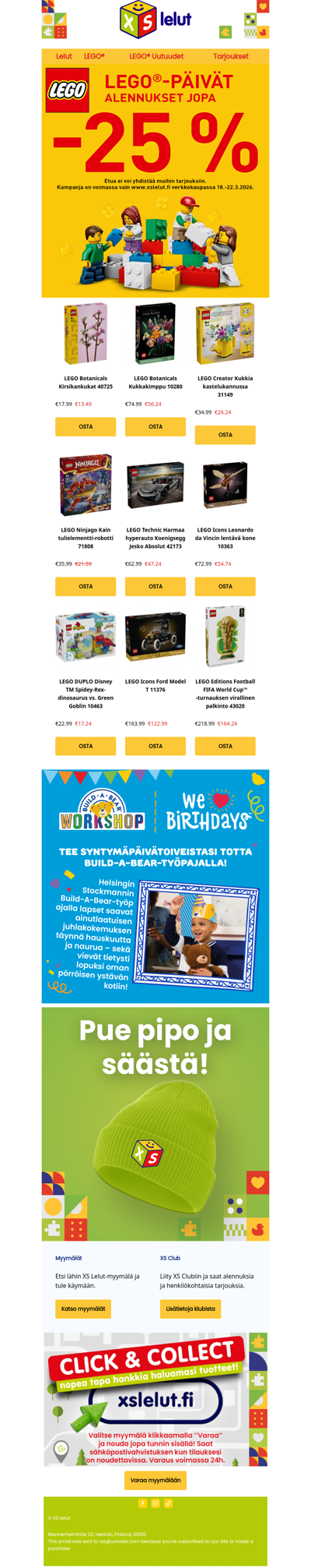 Pala palalta - kaikki LEGO-setit -25 %