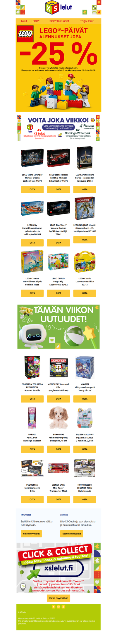 ⏳ Viikonlopun huipennus! LEGO®-päivien jopa -25% alennus päättyy sunnuntaina