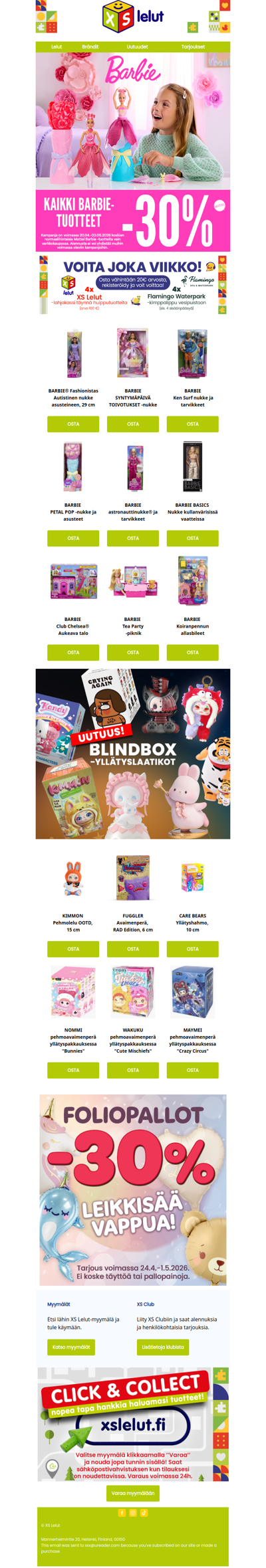 👠Ole mitä ikinä unelmoit Barbien avulla! Nyt -30%!