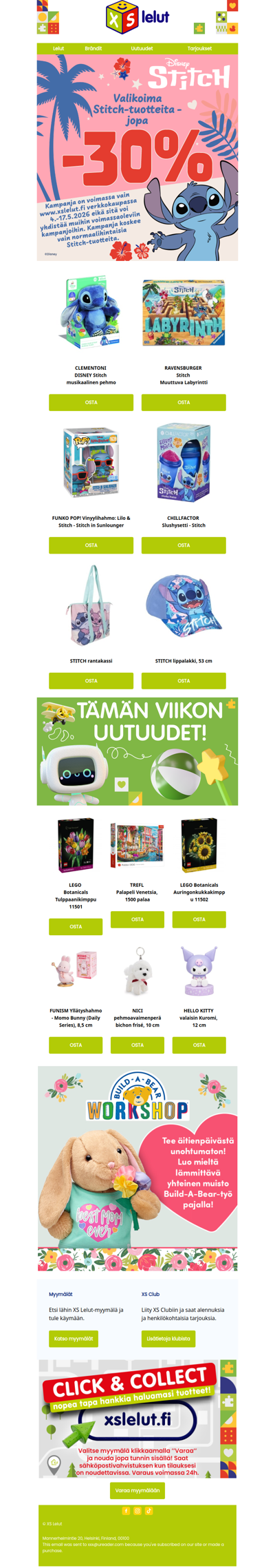 STITCH-lelut nyt -30% XS Lelut -verkkokaupassa!