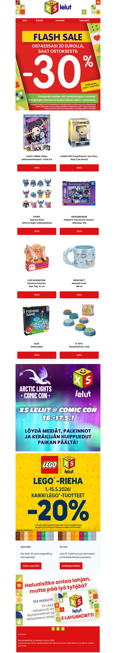 ⚡ FLASH SALE: -30% alennus ostoksestasi!