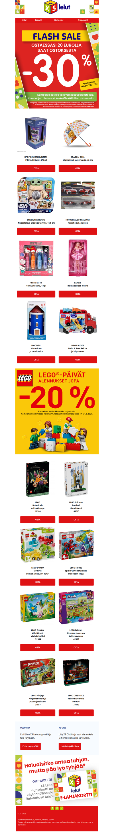 ⚡ FLASH SALE: -30% alennus ostoksestasi!