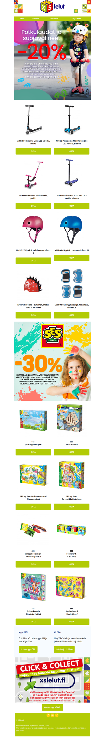 ☀️🛴Potkulaudat ja suojavälineet -20%