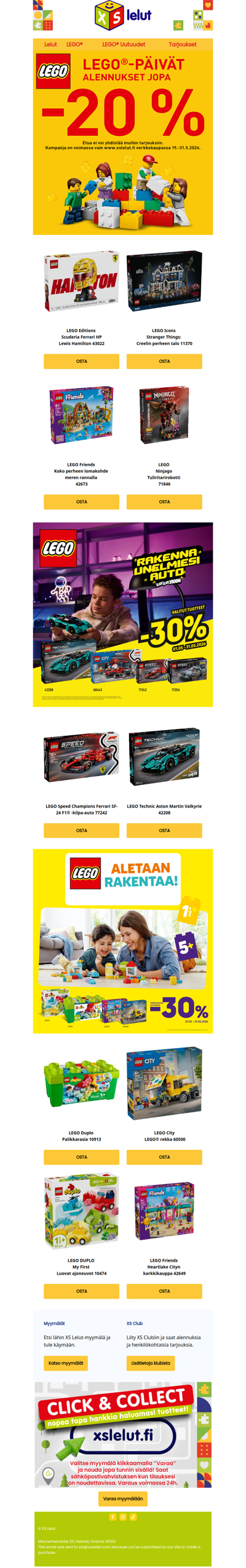 LEGO®-päivät ovat täällä!🛍️ Nauti jopa 20% alennuksista!