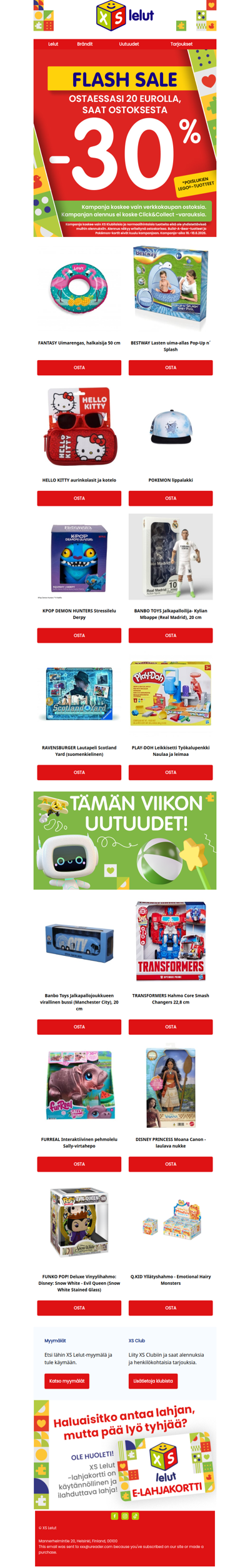 ⚡ FLASH SALE: 30% alennus ostoksestasi!
