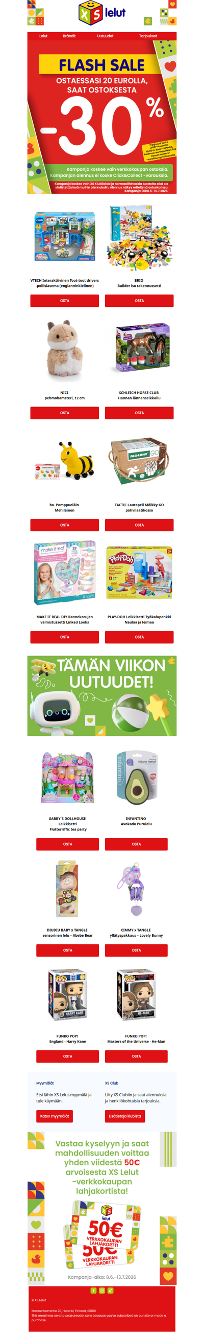 ⚡ FLASH SALE: 30% alennus ostoksestasi!