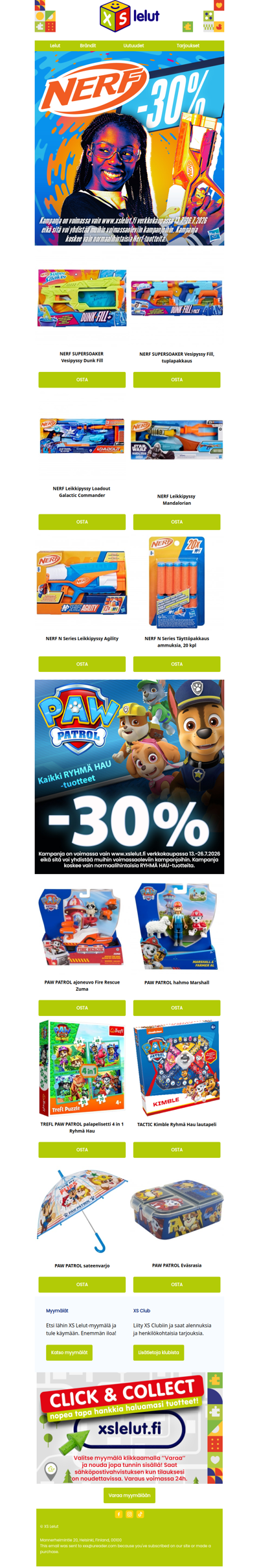 Säästä 30% NERF-tuotteista!