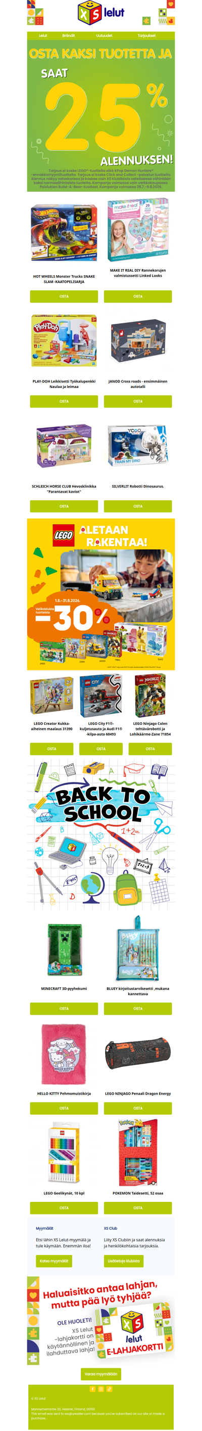 Osta 2 ja saat 25 % alennusta!