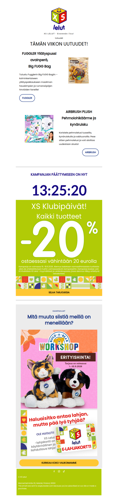 Nauti eksklusiivisesta 20% alennuksestasi!