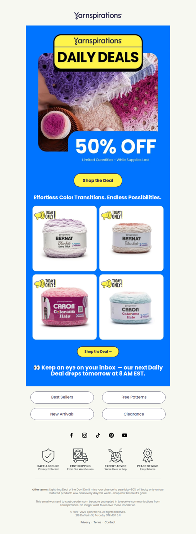 ⏰Today's Daily Deal: 50% Off Perfect Phasing Yarns