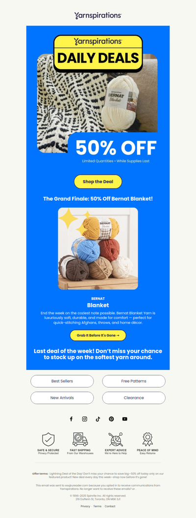 🔥 Final Deal : 50% Off Bernat Blanket