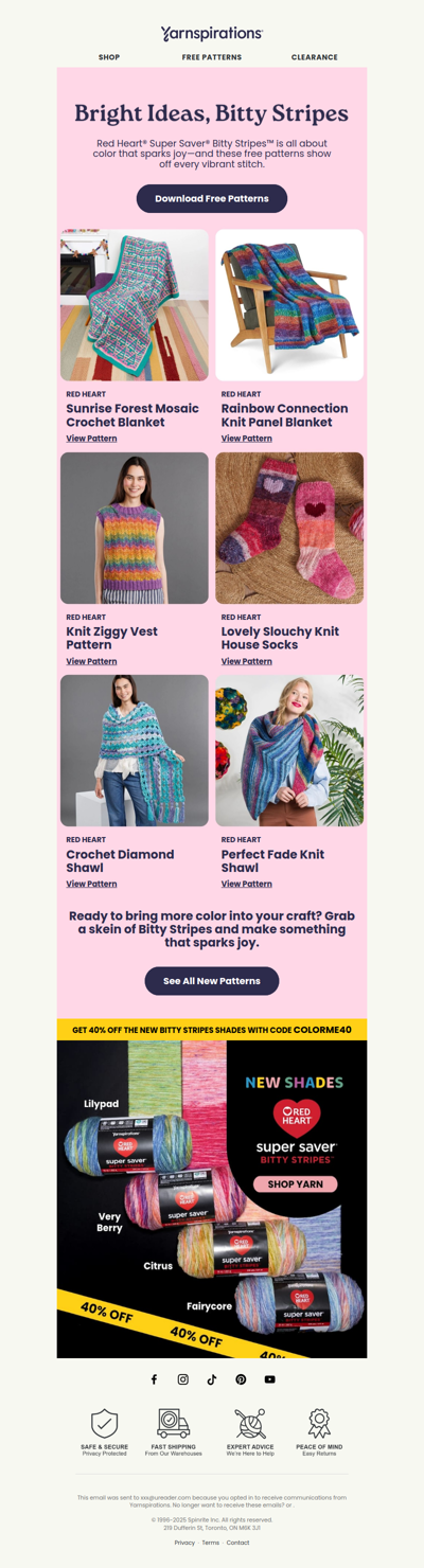 Bright, Bold & Free: Bitty Stripes Patterns!