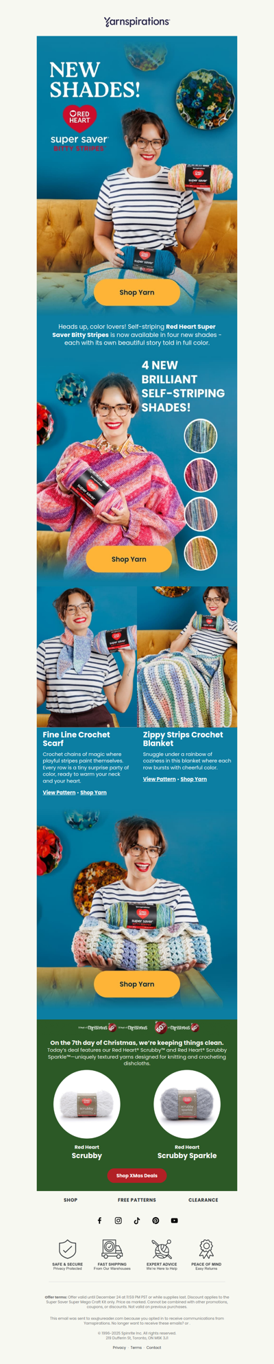 👀 NEW Red Heart Bitty Stripes!