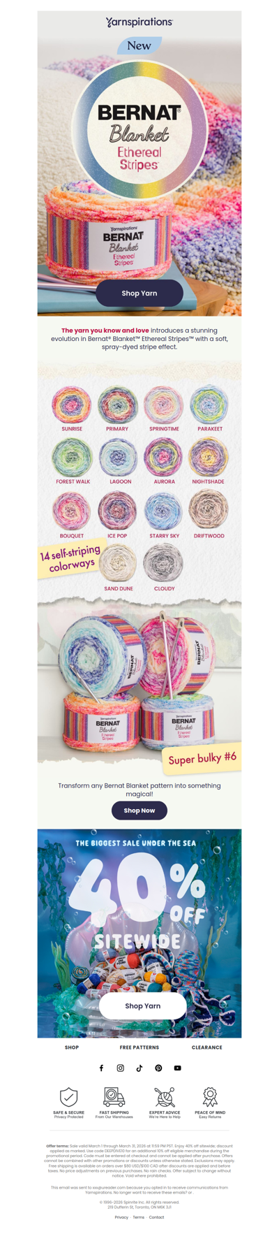 🎉 New Bernat Blanket Ethereal Stripes Is Here