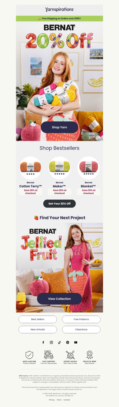 Still Thinking it Over? 20% Off Bernat Ends Soon