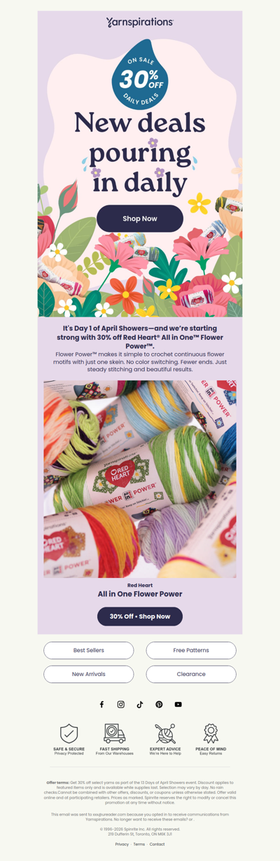 30% Off Starts with Flower Power