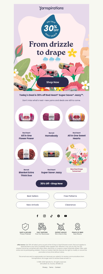 ☔ Today's Deal: 30% Off Red Heart Super Saver Jazzy