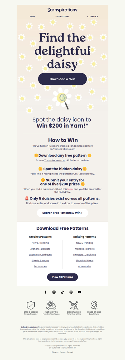 🌼 5 Chances to Win $200!