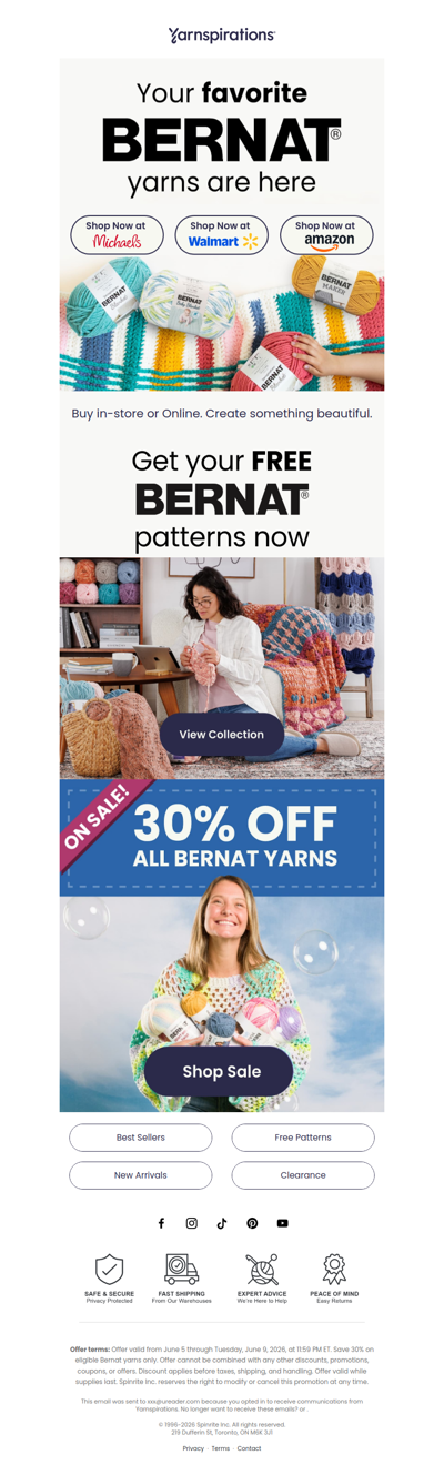 What's New with Bernat + 30% Off