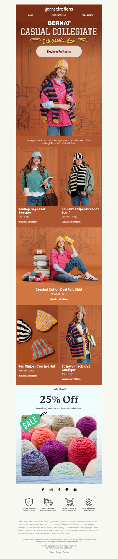 6 NEW Bernat Patterns for Back-to-School 📚