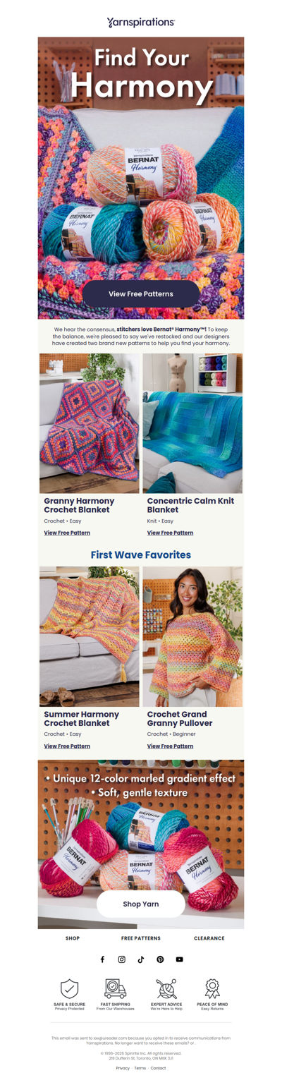 NEW Bernat Harmony Patterns