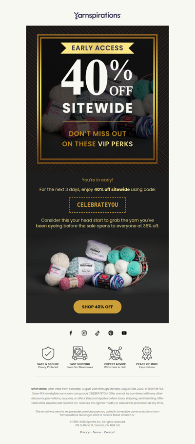 3 DAYS ONLY - 40% Off