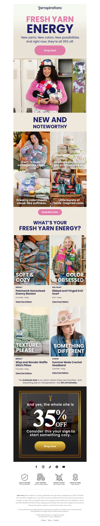 35% Off! Fresh Yarn, Fresh Feels