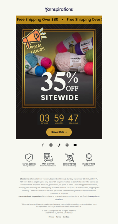 ⏰ FINAL HOURS: 35% Off Sitewide