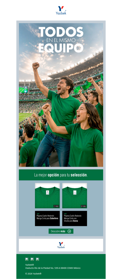 Cuando juega tu equipo, la emoción se vive mejor con Yazbek.