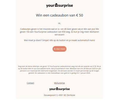 Klik en maak kans op een cadeaubon van € 50