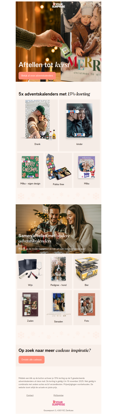 15% korting op onze top adventskalenders! 🎁