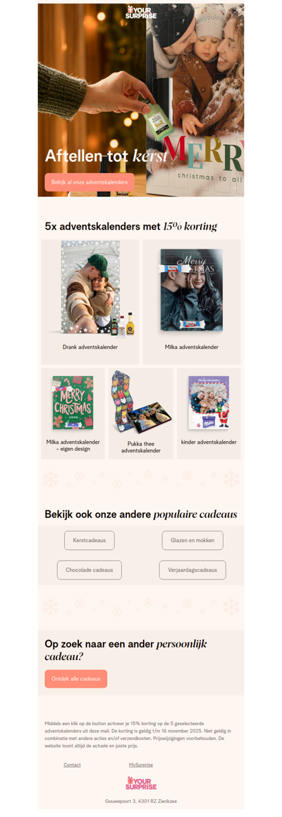 Laatste kans: 15% korting op adventskalenders!