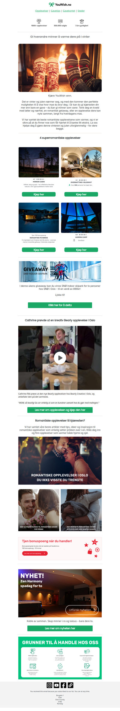 Romantiske opplevelser som varmer mer enn peisen 🔥❤️