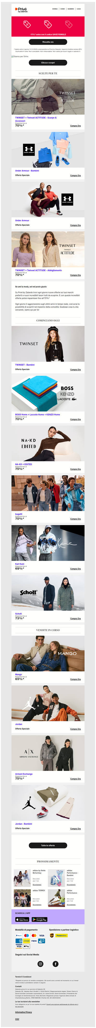 Under Armour per il finale di Singles' Day + 11%** extra 🧁