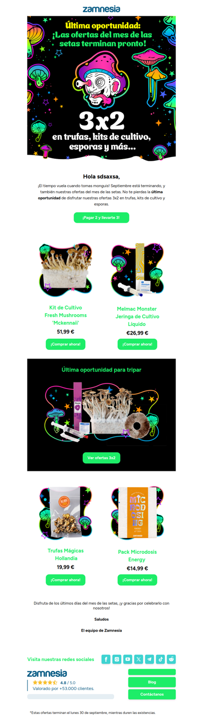 🍄 Última oportunidad: ¡Las ofertas del mes de las setas terminan pronto!