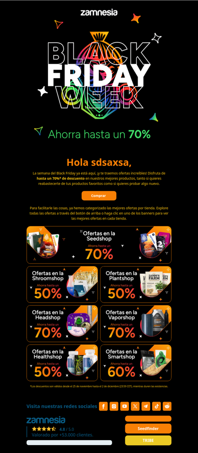 Ha empezado la semana del Black Friday: ¡hasta un 70% de descuento!🤑