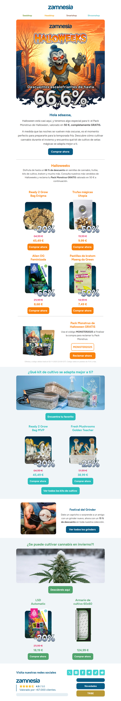 🎃Halloweeks: ¡Hasta un 66 % de descuento! 🎃