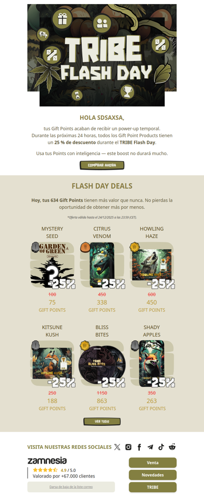 sdsaxsa, tus Gift Points han subido de nivel 💫