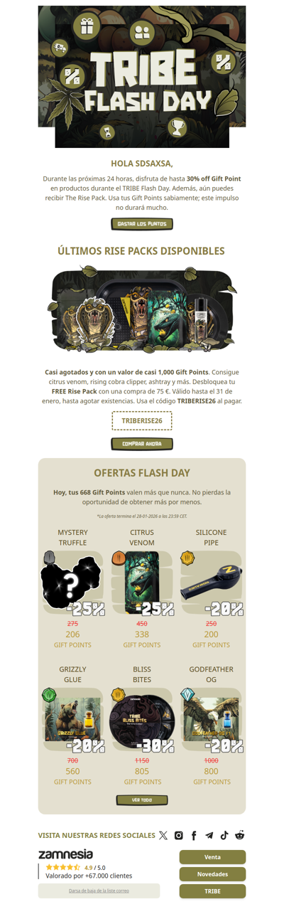 sdsaxsa, tus Gift Points acaban de recibir un impulso 💫