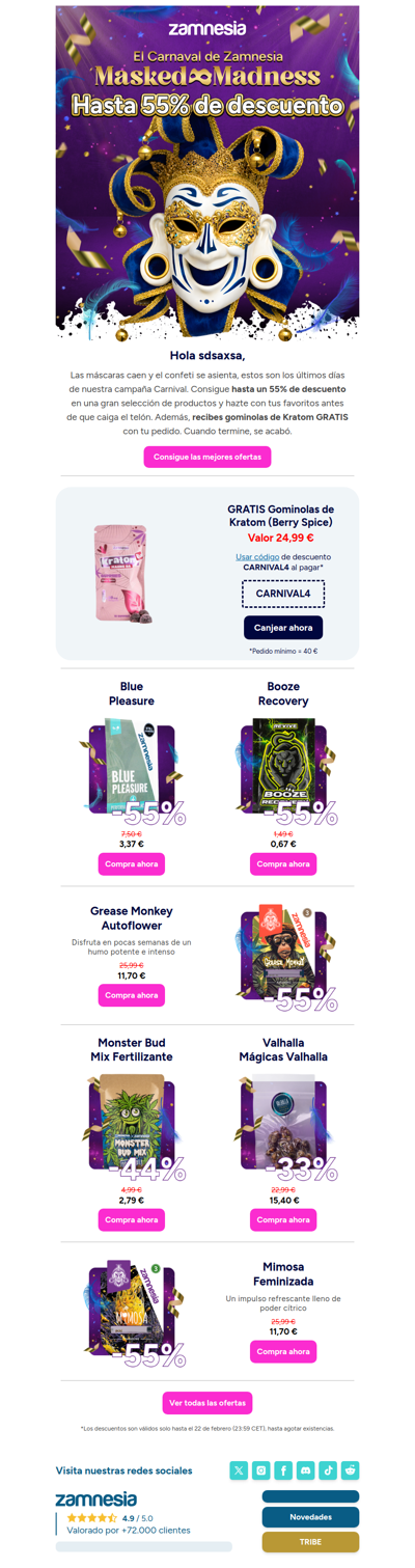 Los mayores descuentos de Carnaval 🎊
