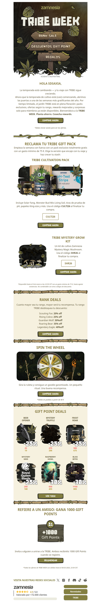 Comienza TRIBE Week: Planta las Rewards 🌿