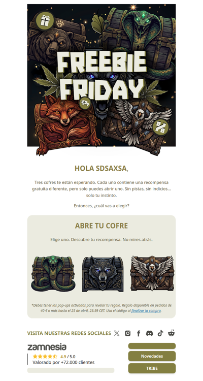 Freebie Friday: Tres cofres. Una elección.