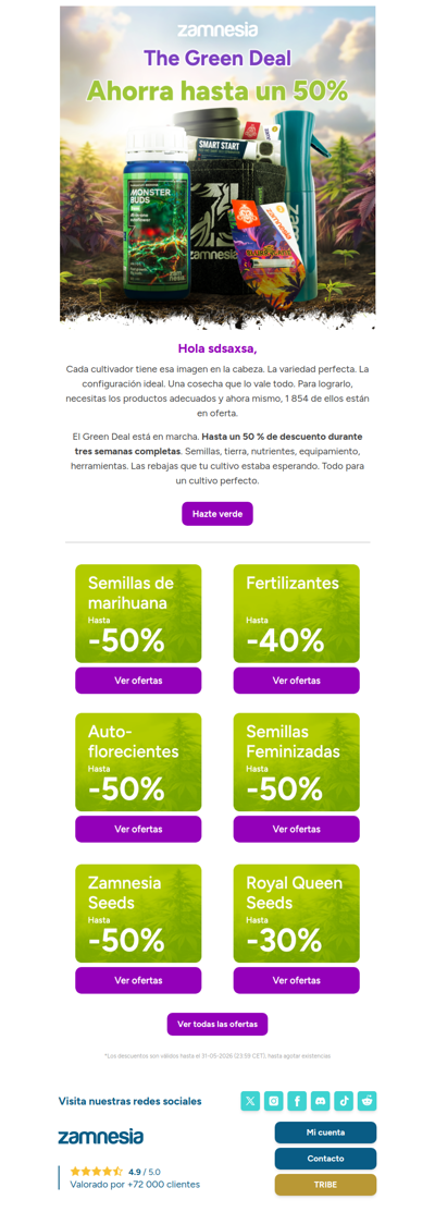The Green Deal: 1.854 productos en oferta