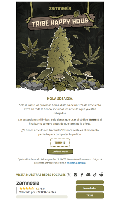 15% de descuento extra por tiempo limitado