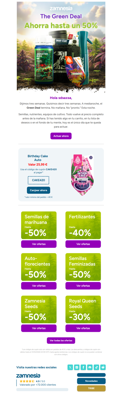 ⏰ Horas, no días.
